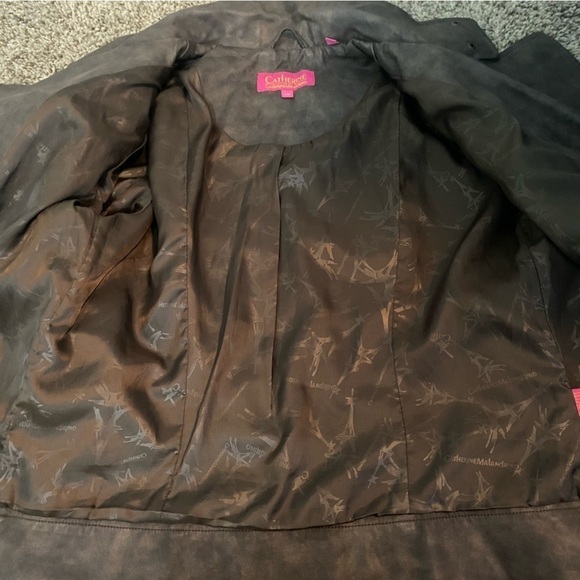 Catherine Malandrino Women’s Faux Leather Brown Jacket Sz Large - Picture 9 of 15